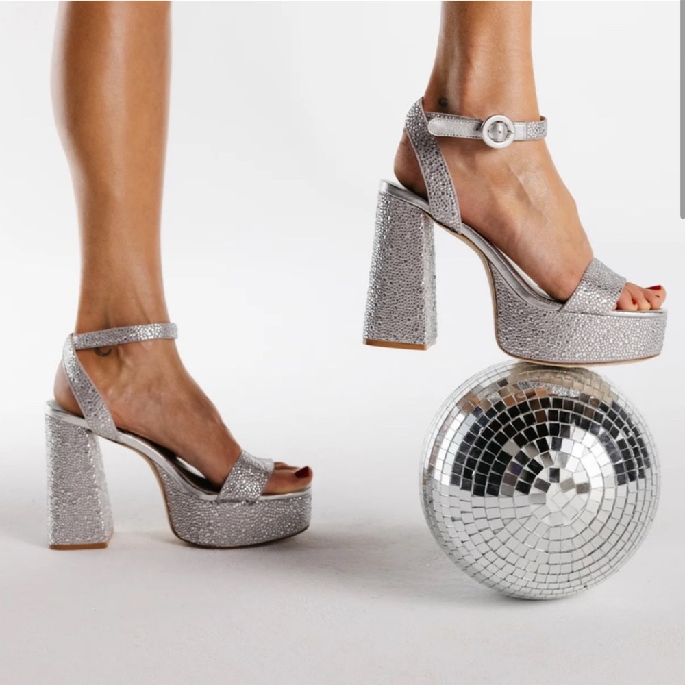 Larroude dolly rhinestone heels